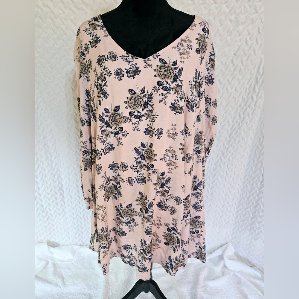 Baby doll pink dress size large floral
